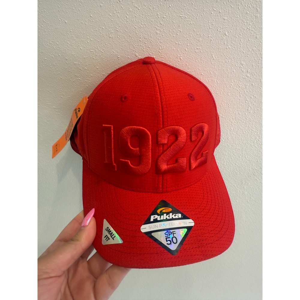 Pukka Oakmont Country Club 1922 Red Tech Fabric Snapback Hat SPF 50 Small Fit
